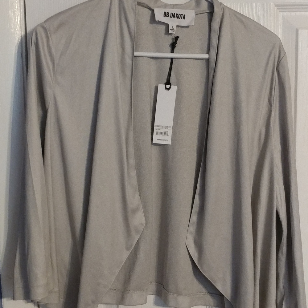 Faux-suede cropped blazer